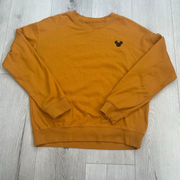 Disney Mickey Mouse Women’s Sweatshirt Size Small Divided H&M Mustard - Picture 1 of 8